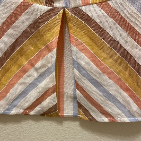 Soft Surroundings womens Enyo Striped Cotton Tencel Shirt Top in orange … - Picture 6 of 6